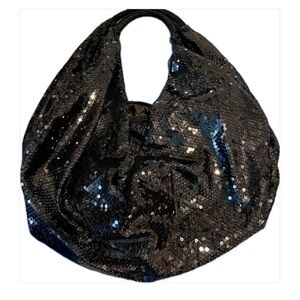 KARDASHIAN KOLLECTION Sequin Hobo Bag NWOT Black
